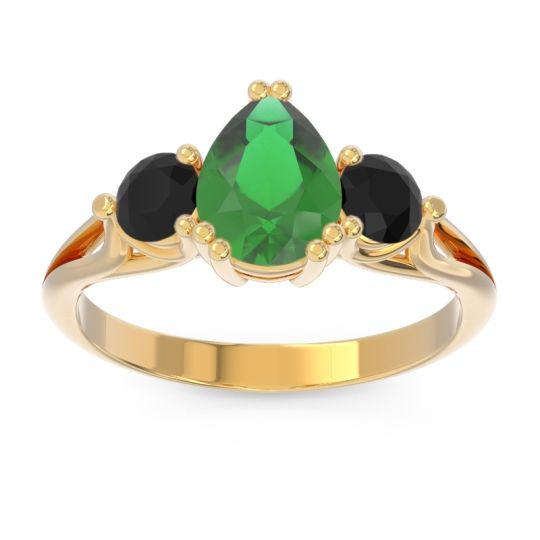 Three Stone Pear Shape Baspa Ring