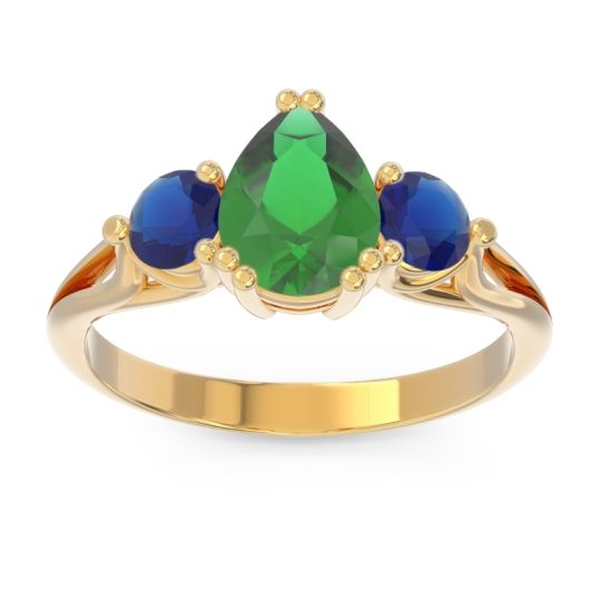 Three Stone Pear Shape Baspa Ring