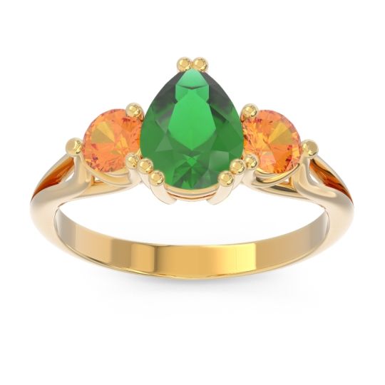Three Stone Pear Shape Baspa Ring