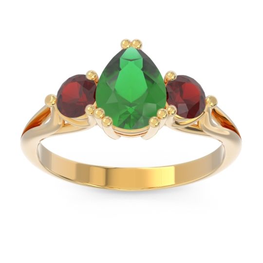Three Stone Pear Shape Baspa Ring
