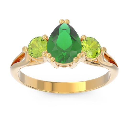 Three Stone Pear Shape Baspa Ring