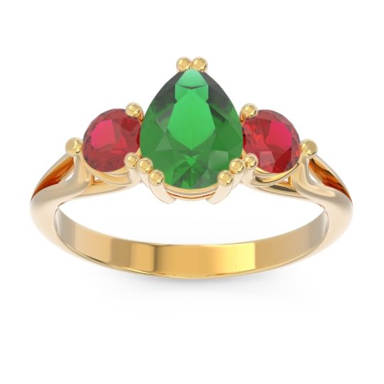 Three Stone Pear Shape Baspa Ring