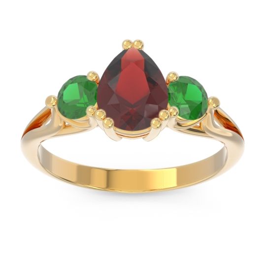 Three Stone Pear Shape Baspa Ring