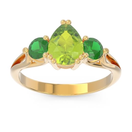 Three Stone Pear Shape Baspa Ring