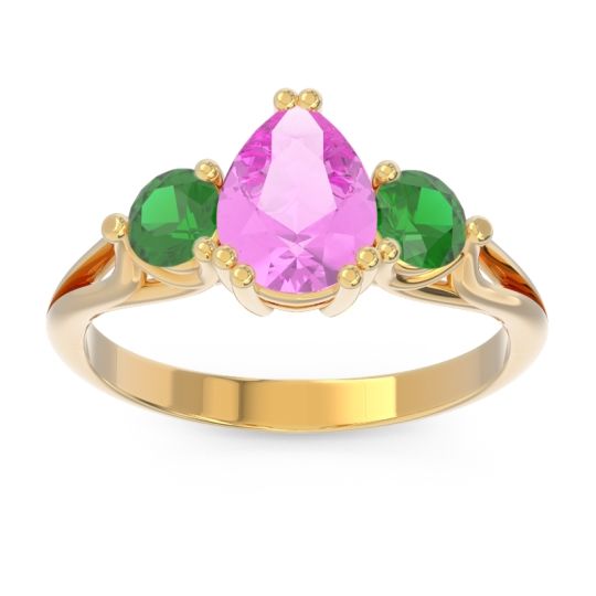Three Stone Pear Shape Baspa Ring