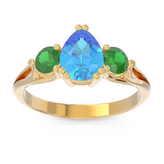 Three Stone Pear Shape Baspa Ring