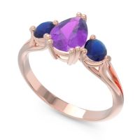 Three Stone Pear Shape Baspa Ring