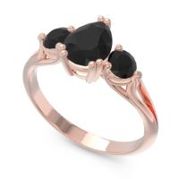 Three Stone Pear Shape Baspa Ring