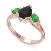 Three Stone Pear Shape Baspa Ring