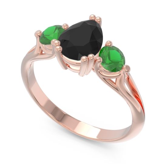 Three Stone Pear Shape Baspa Ring