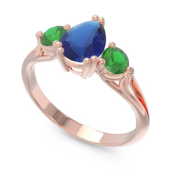 Three Stone Pear Shape Baspa Ring