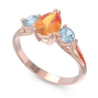 Three Stone Pear Shape Baspa Ring
