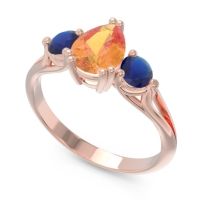 Three Stone Pear Shape Baspa Ring
