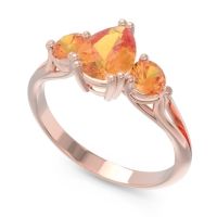 Three Stone Pear Shape Baspa Ring