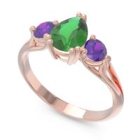Three Stone Pear Shape Baspa Ring