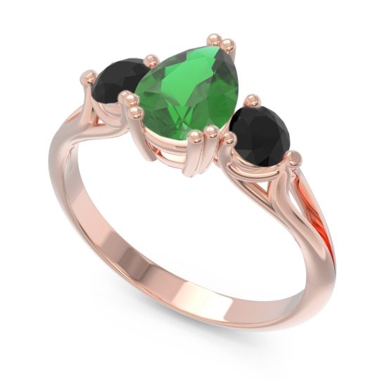 Three Stone Pear Shape Baspa Ring