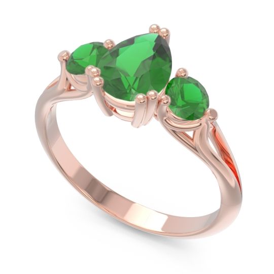 Three Stone Pear Shape Baspa Ring
