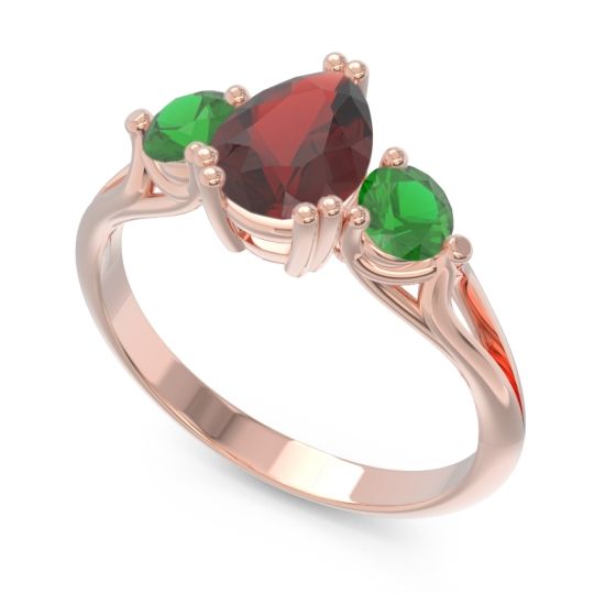 Three Stone Pear Shape Baspa Ring