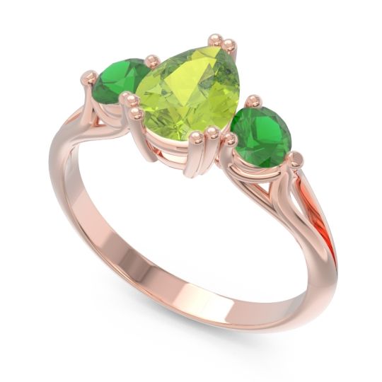 Three Stone Pear Shape Baspa Ring