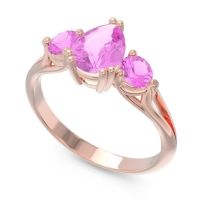 Three Stone Pear Shape Baspa Ring