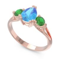Three Stone Pear Shape Baspa Ring