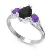 Three Stone Pear Shape Baspa Ring
