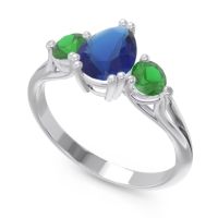 Three Stone Pear Shape Baspa Ring
