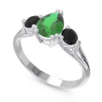 Three Stone Pear Shape Baspa Ring
