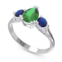Three Stone Pear Shape Baspa Ring