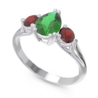 Three Stone Pear Shape Baspa Ring