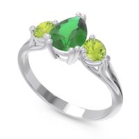 Three Stone Pear Shape Baspa Ring
