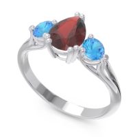 Three Stone Pear Shape Baspa Ring