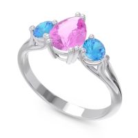Three Stone Pear Shape Baspa Ring