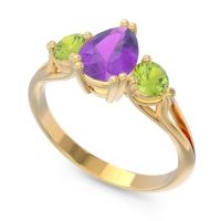 Three Stone Pear Shape Baspa Ring