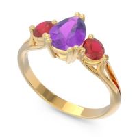 Three Stone Pear Shape Baspa Ring