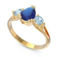 Three Stone Pear Shape Baspa Ring