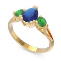 Three Stone Pear Shape Baspa Ring