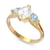 Three Stone Pear Shape Baspa Ring