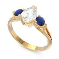 Three Stone Pear Shape Baspa Ring