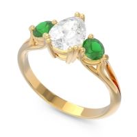 Three Stone Pear Shape Baspa Ring