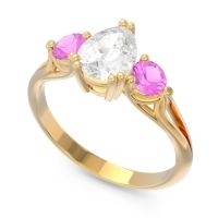Three Stone Pear Shape Baspa Ring