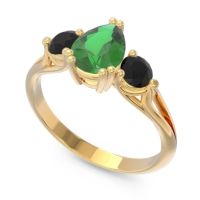 Three Stone Pear Shape Baspa Ring