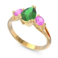 Three Stone Pear Shape Baspa Ring