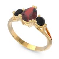 Three Stone Pear Shape Baspa Ring