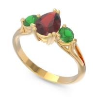 Three Stone Pear Shape Baspa Ring