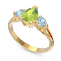 Three Stone Pear Shape Baspa Ring