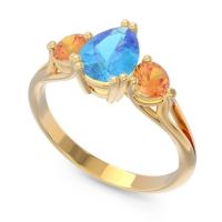 Three Stone Pear Shape Baspa Ring