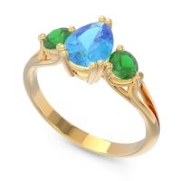 Three Stone Pear Shape Baspa Ring