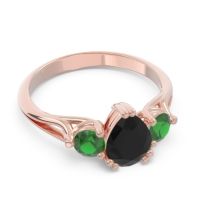 Three Stone Pear Shape Baspa Ring