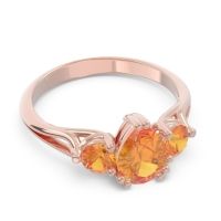Three Stone Pear Shape Baspa Ring